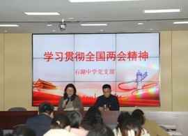 学习两会精神 筑牢信仰之基 ——石湖中学党支部3月主题党日活动