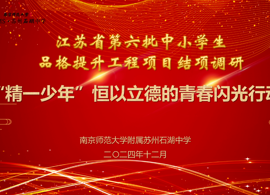 【求索·要闻】 做青春闪光的“精一少年” ——石湖中学第六批省品格提升工程项目迎接结项调研